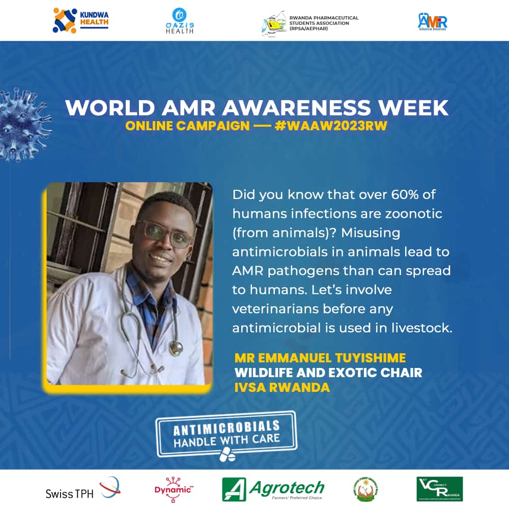 #AntimicrobialResistance!  Antibiotics save lives, but misuse leads to resistance. 🚫 Use antibiotics wisely, finish the prescribed course, and consult healthcare pros for guidance. Together, we can ensure a healthier future. 💊🌍 #AMRAwareness
#WAAR2023RW