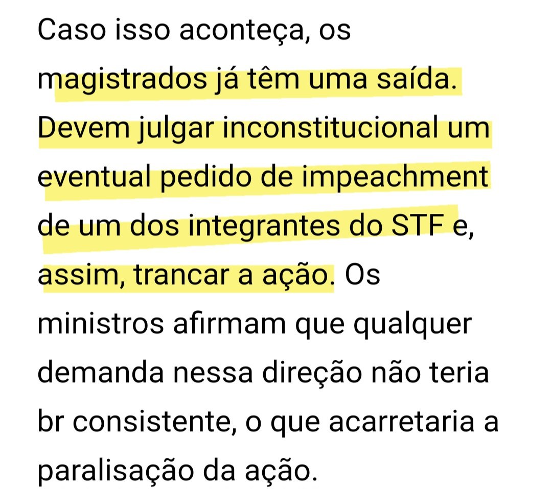 taoquei1's tweet photo. A carta da manga do stf: se aprovarem um pedido de impeachment contra um ministro do supremo, esse mesmo supremo irá declarar inconstitucionalidade do ato e ignorar.
Hahahahahahahahaha. https://t.co/kO5j92np4S