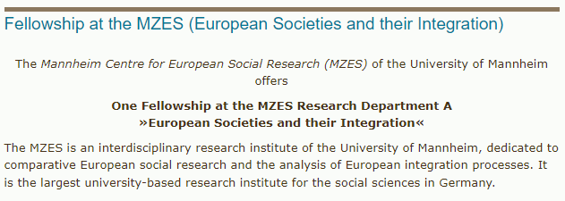 🚨 JOB ALERT 🚨 ⭐️ 1 fellowship in Research Department A - 💯% - TV-L E13 or E14 - contract up to 6 years, extension possible - own budget - teaching: two hours per week 📅Deadline: 22 December visit our website for more information 👉 mzes.uni-mannheim.de/d7/en/news/ite…