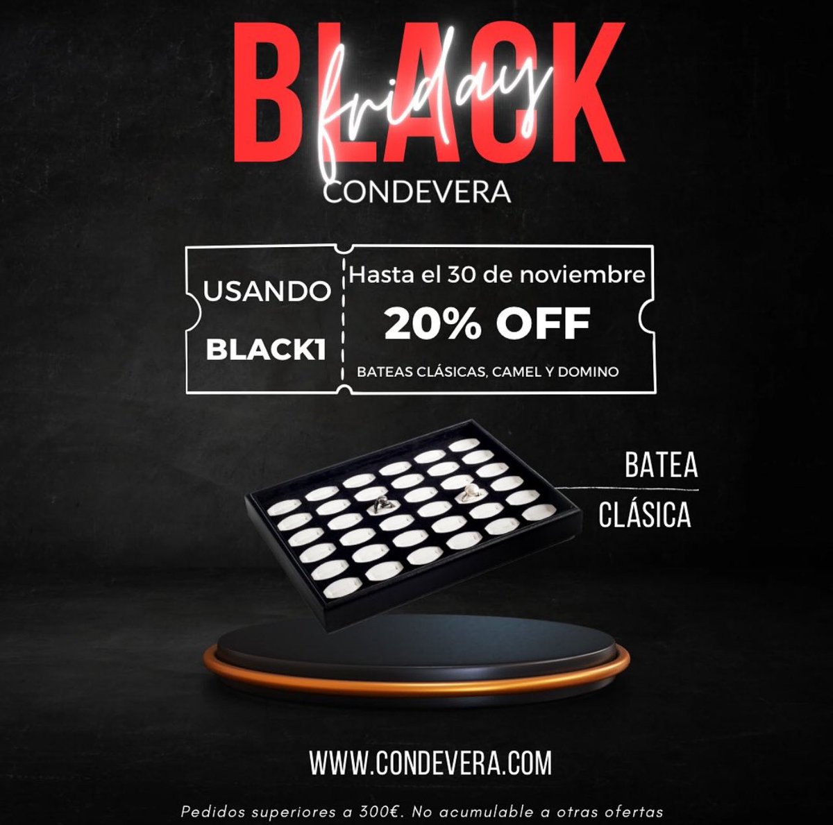 condeverasl_'s tweet photo. 🖤BLACK FRIDAY🖤
Hasta el 30 de noviembre tenéis un 20% de descuento en bateas clásicas, camel y domino.
https://t.co/q7AxWnyfns, escribirnos MD en LINKEDIN, INSTAGRAM y TWITTER, o 📞 +34629121846 / 957325536 📧 condevera@condevera.com https://t.co/AYglklR15y