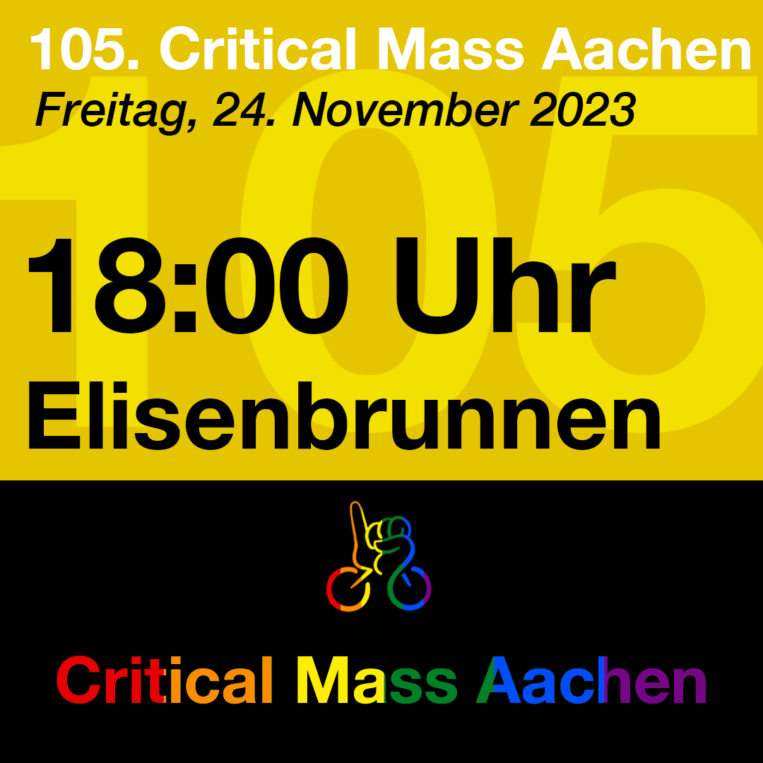 Heute Abend 18 Uhr ist wieder Critical Mass in #Aachen! Wer ist dabei?