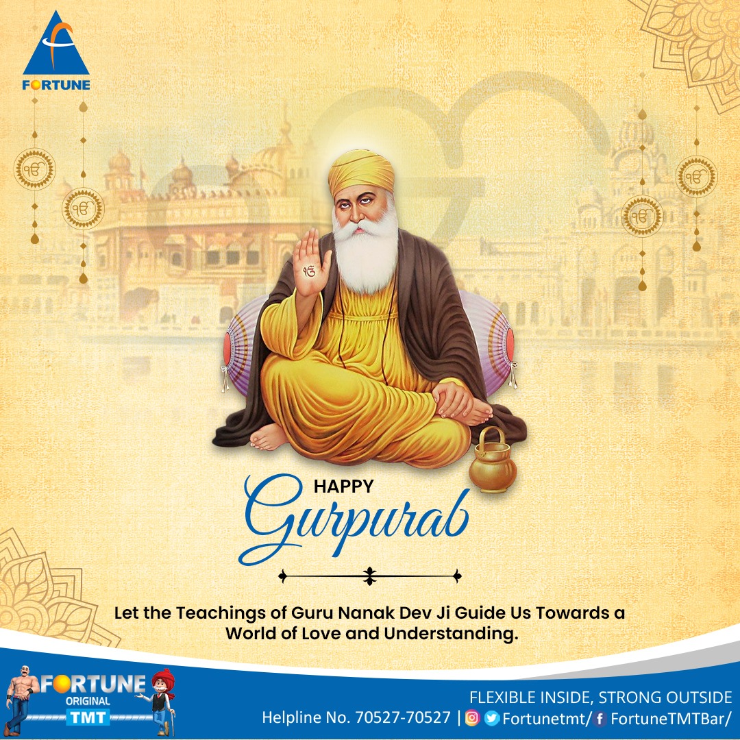 FortuneTmt's tweet photo. #GuruNanakJayanti2023 🙏🏻

ਸਤਿਗੁਰ ਨਾਨਕ ਪ੍ਰਗਟਿਆ ਮਿਟੀ ਧੁੰਧੁ ਜਗਿ ਚਾਨਣੁ ਹੋਆ।💫
ਜਿਉ ਕਰਿ ਸੂਰਜੁ ਨਿਕਲਿਆ ਤਾਰੇ ਛਪਿ ਅੰਧੇਰੁ ਪਲੋਆ।✨

#GuruPurab #waheguru #GuruNanakDevJi #GuruNanakJayanti #GuruPurab2023 #RollingMill #TMTBars #StrongBars #GalvanisedPipes https://t.co/MaxUSbtUHb