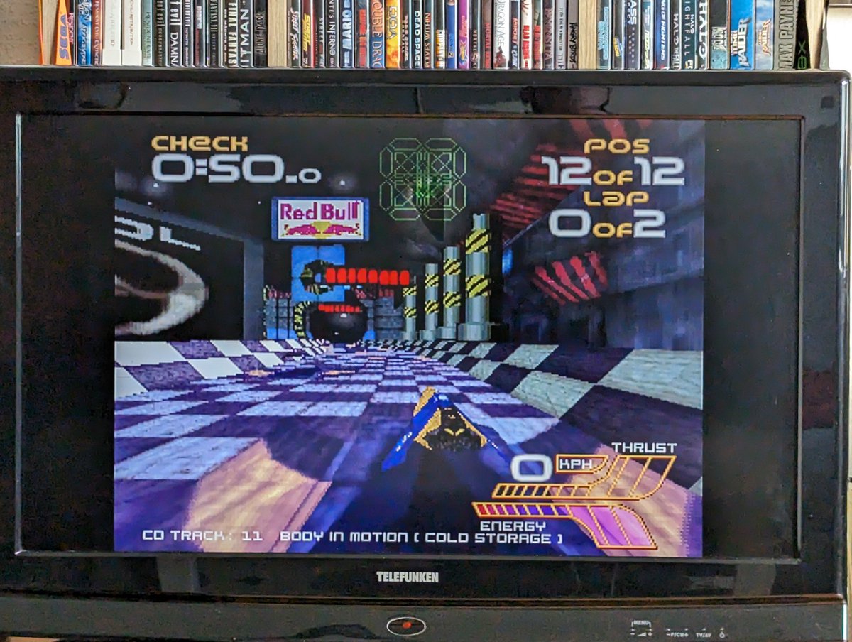 It's weekend, it's #retrogaming time with #WipeOut2097.

#PS1 #Playstation1 #PSX #PSOne #retrogamer #retrogame #game #gamer #gaming #GamersUnite #videospiel #Videogame #ShareYourGames #racinggame #rennspiel #SonyPlaystation #SonyPlaystation1