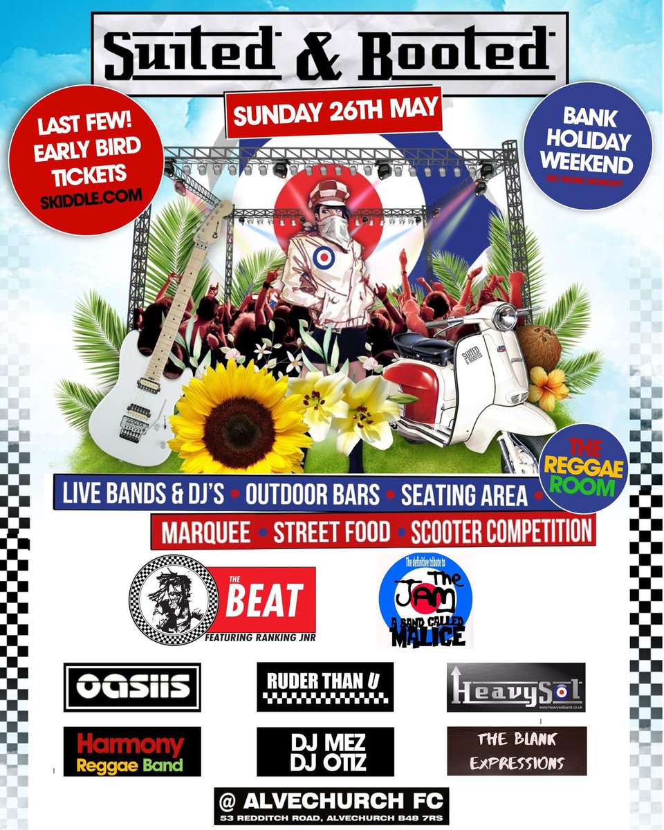 Sunday 26th May - Suited & Booted Festival - Alvechurch FC. Ticket info: Ticket info: skiddle.com/whats-on/Birmi…