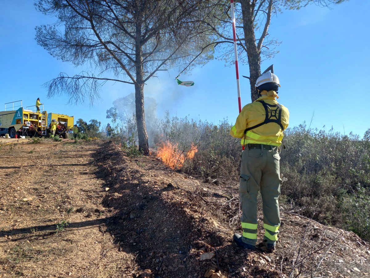 Plan_INFOCA's tweet photo. ℹ️ La quema prescrita en el monte Madroñalejo, Aznalcóllar, ha sido planificada para eliminar matorral y facilitar el aprovechamiento ganadero; formación en el uso y manejo del fuego, y reducción del combustible.

📍 Uso del 🔥 bueno para prevenir #IIFF

#rxfire 
@CILIFO_UE https://t.co/8LVZc0eQ5u