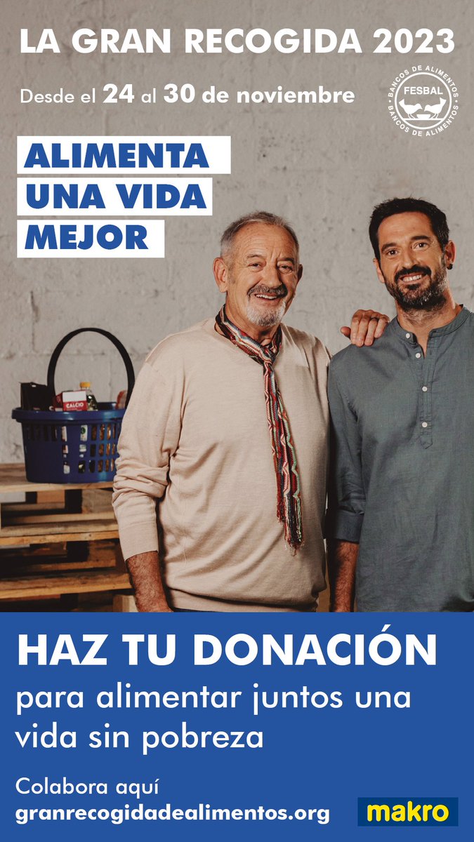 Haz ya tu donación online para la gran recogida de alimentos de <a href="/fesbal_org/">Federación Española de Bancos de Alimentos-FESBAL</a> 🤲 Nos ayudarás a ayudar a las familias más necesitadas de nuestro país 👉 bit.ly/3MXr5Cc 

#alimentaunavidamejor