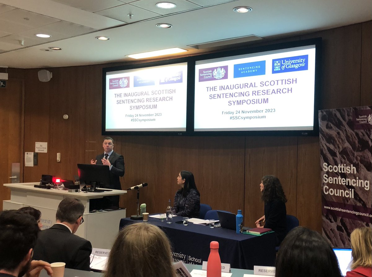 ScotSentencing's tweet photo. @DrHannahGraham @UofGLaw researcher Dr Jay Gormley, @CYCJScotland research fellow Dr Nina Vaswani and @UniofNewcastle law professor Kathryn Hollingsworth lead a session on sentencing and young people #SSCsymposium https://t.co/1urQR8w7KW