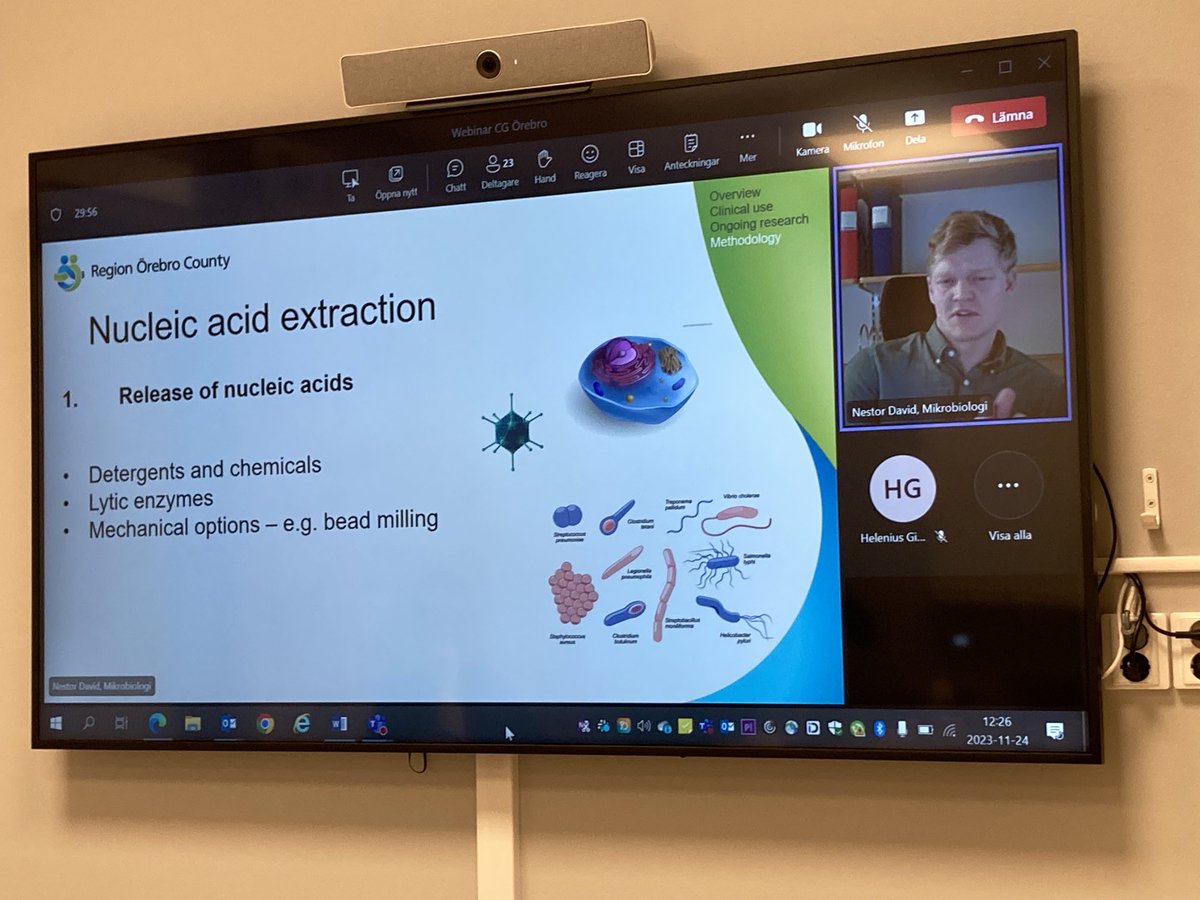 Today ⁦<a href="/Daviestor/">David Nestor</a>⁩ have the Clinical Genomics Webinar ⁦<a href="/scilifelab/">SciLifeLab</a>⁩ on NA extraction and human depletion for diagnostic metagenomics. Thanks for a nice presentation! ⁦<a href="/orebrouni/">Örebro universitet</a>⁩ ⁦<a href="/regionorebrolan/">Region Örebro län</a>⁩