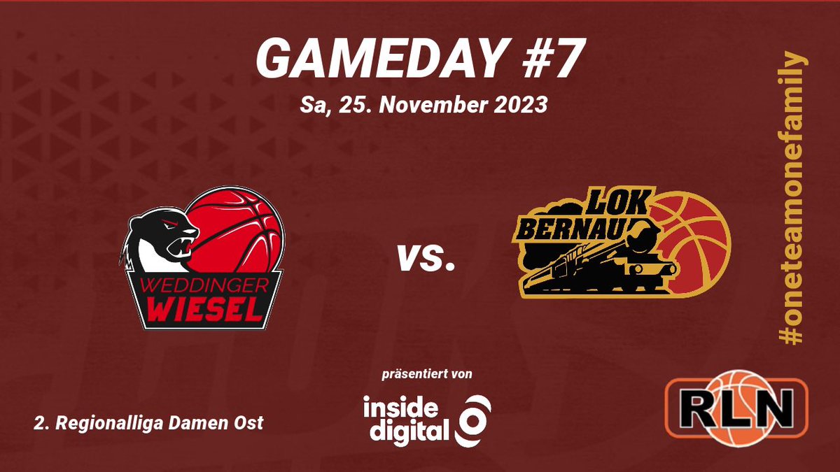 🏀 Doppelpack am Samstag um 19h! 🚂 Unsere LOK Damen treten in der 2. Regionalliga auswärts gegen die starken Weddinger Wiesel an. 🐾

Lasst uns unsere Teams unterstützen, auch wenn ihr nicht vor Ort sein könnt. 💪🏀

🖤💛