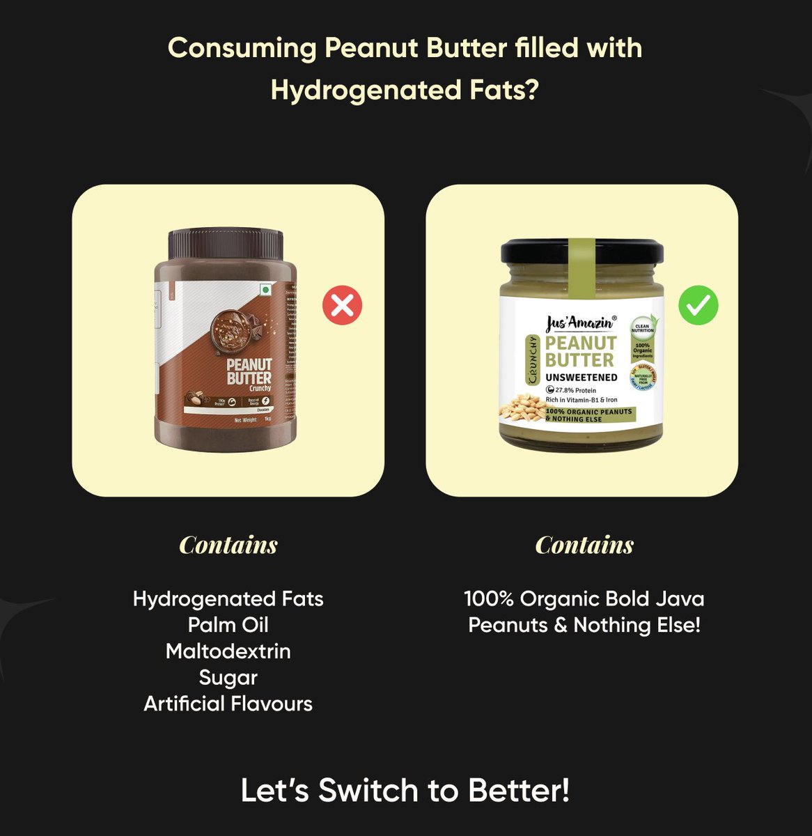 TheBetterShop's tweet photo. Shop Smart, Read labels first.
Eat Better. Live Better❤️

#peanutbutter #healthyfood #proteinpacked #eatbetter #natural #unsweetened #thebettershop https://t.co/v6XENHTbRH