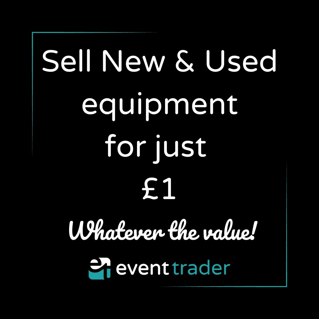 COMPETITIVELY PRICED… Sell items for just £1, whatever the value!

Visit our website today to start listing your items.

event-trader.co.uk

#Event
#Events
#EventIndustry
#EventTrader
#EventSupplier
#UKCompany
#Selling
#EventProfsUK
#NewEquipment
#UsedEquipment
#Advertise