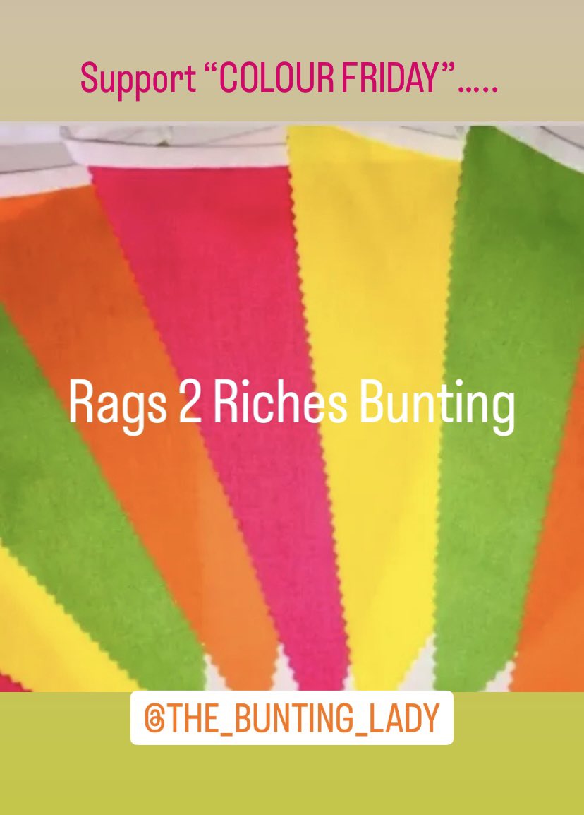 Support “ COLOUR FRIDAY” all small businesses appreciate your orders, they will read them and pack them with care and love #colourfriday #BlackFriday #SmallBusiness #rags2richesbunting #thebuntinglady #bunting #bows #cushions #etsyshop #etsyuk #onlineshop #ukcraft