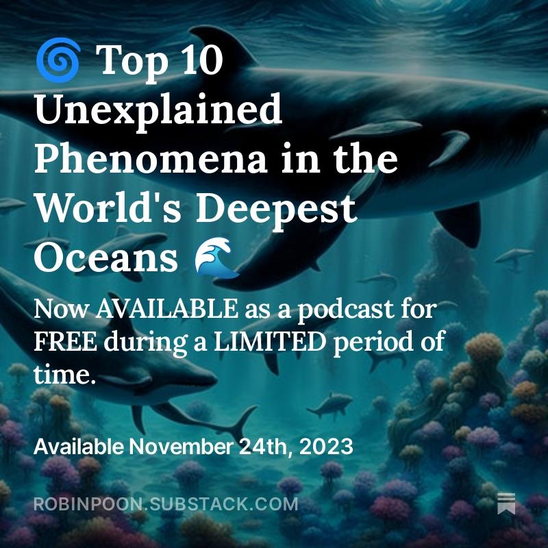 tehsiokcheng's tweet photo. Unearth the Abyss: WitWorks Ocean Edition 🌊🐋

#DeepSeaMysteries #OceanWonders #Humor #History #WitWorks

Now available as a podcast 🎙️ exclusively on:
https://t.co/iz1VGhn6cS https://t.co/Xr2YeJwuke