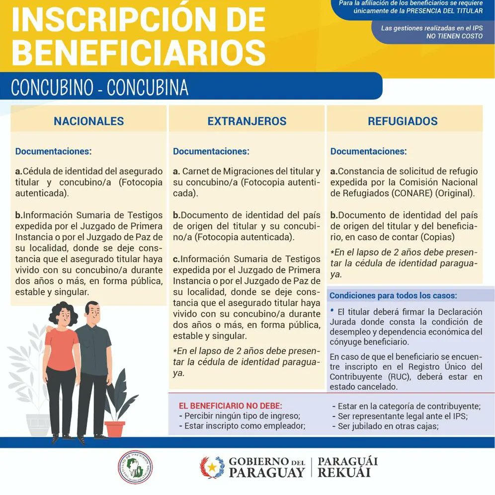 IPSParaguay's tweet photo. Buenos días! ☀️
Aquí te dejamos información crucial que debes tener en cuenta sobre la inscripción de beneficiarios al seguro del IPS.🏥 https://t.co/6cptTJ9fqO
