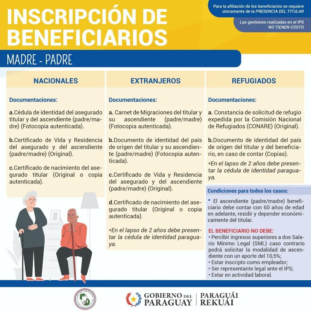 IPSParaguay's tweet photo. Buenos días! ☀️
Aquí te dejamos información crucial que debes tener en cuenta sobre la inscripción de beneficiarios al seguro del IPS.🏥 https://t.co/6cptTJ9fqO