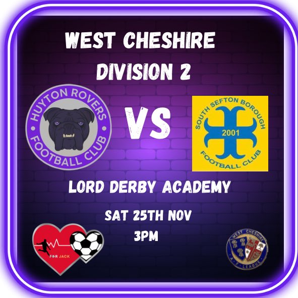 Huyton Rovers (@huytonrovers) on Twitter photo Tomorrow we welcome <a href="/ssbfc1sts/">Past his best x amateur manager</a> to Lord derby!
<a href="/WestCheshireLge/">Go2Day West Cheshire League</a> @TheJackRidingF1 Tomorrow we welcome <a href="/ssbfc1sts/">Past his best x amateur manager</a> to Lord derby!
<a href="/WestCheshireLge/">Go2Day West Cheshire League</a> @TheJackRidingF1