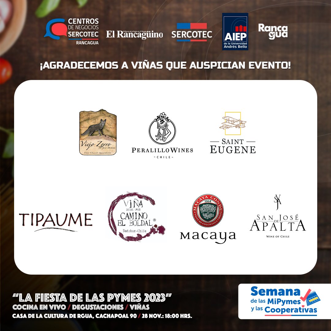 😉 ¿Preparados para este gran evento?

¡#AGENDA ESTE 28 Y 29 DE NOVIEMBRE! 🤩👇🏻

“Cumbre de Emprendedores, Micro y Pequeña Empresa del Cachapoal” 

⭕Actividad #Gratuita | Sorteo de 2 viajes a participantes de talleres⭕

✍🏻Inscripciones directamente 👉🏻 sites.google.com/view/cdn-ranca…