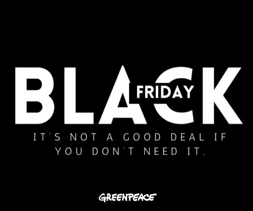 greenpeace_rgbg's tweet photo. Denkt vor dem nächsten Black Friday Kauf daran: Es ist kein guter Deal, wenn du es nicht wirklich brauchst!
❤️🧡💛💚🩵
#by
#blackfriday
#greenpeace
#makesmthng
#notimetowaste
#blackfridayweek
#nomoreemptypromises
#anotherworldispossible
@greenpeace_de @ViolaWohlgemuth
🌈✌️ https://t.co/BFYA0Rzzb5
