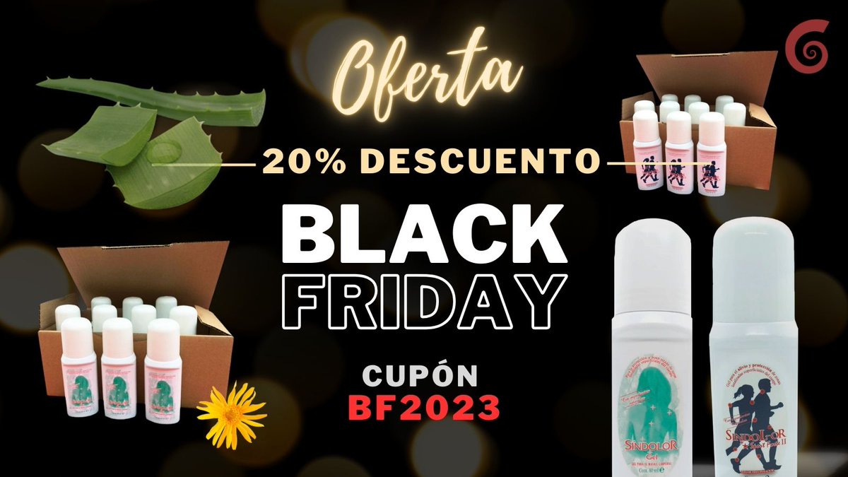 ¡¡ OFERTA BLACK FRIDAY!!

Llévate un 20% de descuento con cualquiera de tus compras.

¡Que no te pare el #Dolor!
#gelsindolor #masajeterapeutico #masajedeportivo #GelDeArnica #arnicagel #gelparaeldolor #vivirsindolor #sindolor

📷 GelparaelDolor.com 📷
** Usa el cupón BF2023
