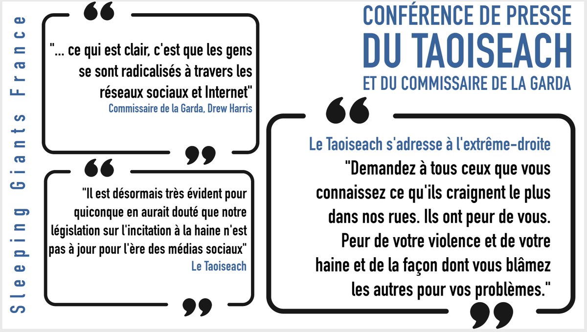 slpng_giants_fr's tweet image. #Radicalisation #RéseauxSociaux
L'extrême-droite boute le feu, détruit une scène de crime, pille des magasins, blesse des policiers en #Irlande 
Parce qu'elle présente un fait divers dramatique commis par un irlandais comme commis par un migrant musulman
Réaction du gouv. 🇮🇪 🙏