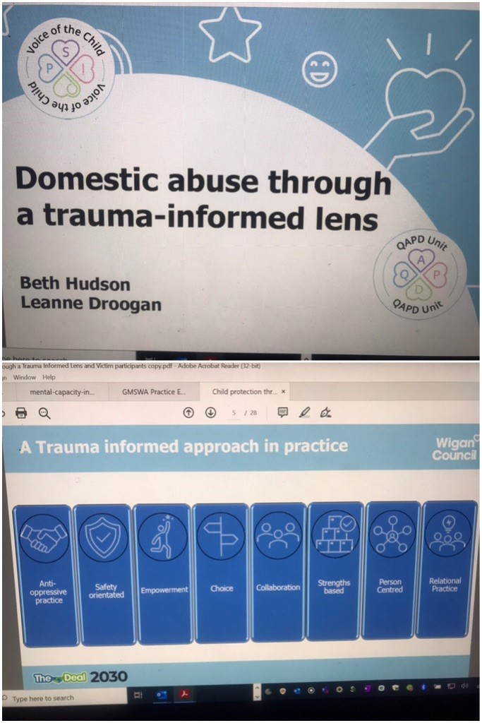 Great session yesterday from <a href="/LeanneDroogan/">Leanne Droogan</a> and Beth Hudson <a href="/WiganCouncil/">Wigan Council</a> - Domestic abuse through a Trauma informed lens. Great feedback: "Understanding trauma impacts is vital in our work and makes a huge difference to my approach" #safeguarding #traumainformed #DomesticAbuse