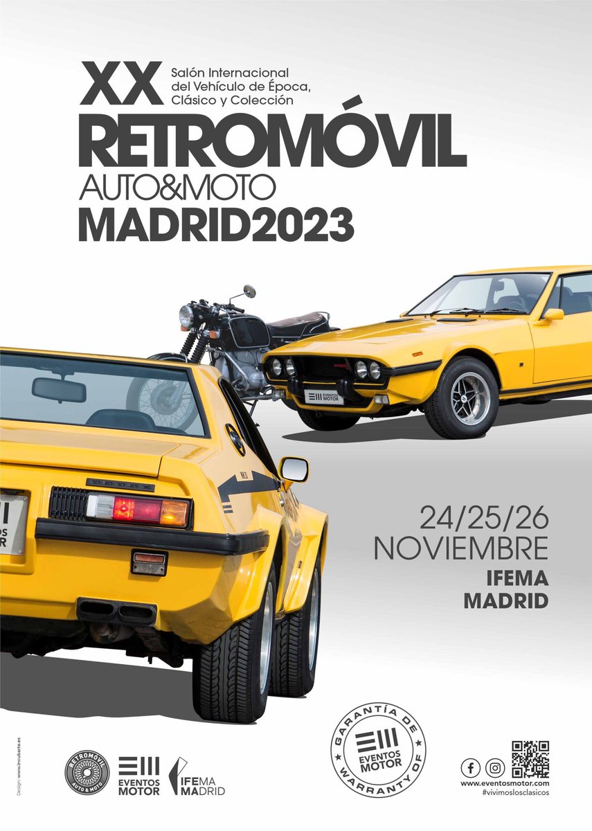 Hoy ha abierto sus puertas Retromóvil. En Ifema, hasta el domingo. Dentro de un ratito nos vemos allí.

<a href="/eventos_motor/">@EventosMotor (Oficial)</a> <a href="/IFEMA/">IFEMA MADRID</a>