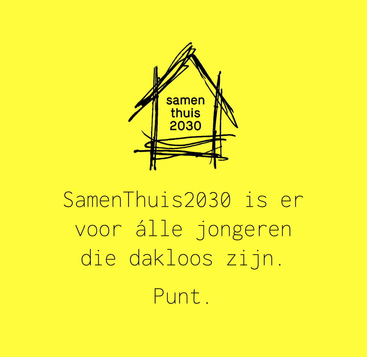 Wij laten ons niet verdelen. Punt.

#dakloosheid #dakloosheidvoorbij #samentegendakloosheid #jongerendakloosheid #verkiezingen2023 #maakdakloosheidverledentijd