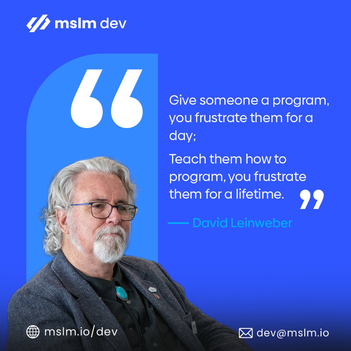mslmdev's tweet photo. Programmers, do you agree with David Leinweber’s quote?

Let us know what you think in the comments section!!

#mslm #mslmdev #programming #techworld #techindustry #coding https://t.co/3lR9H8qxiV