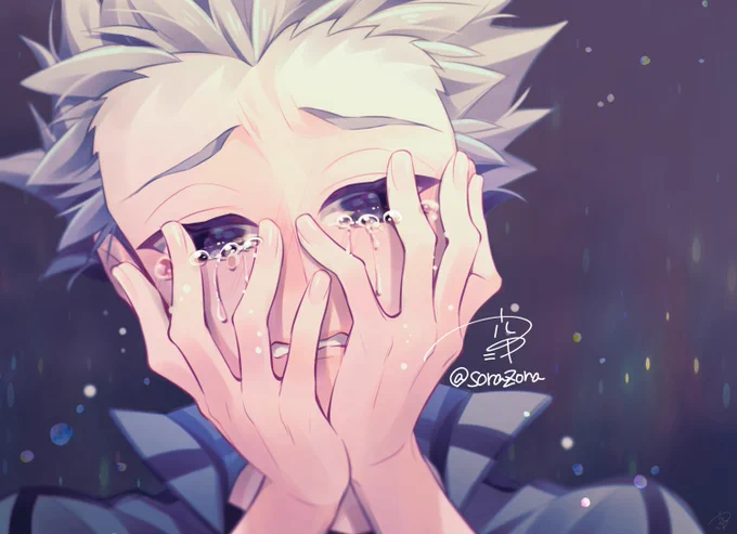 おだてられると全力で木に登るタイプなので、前描いた村上くんの泣き顔絵を再掲ペタリ