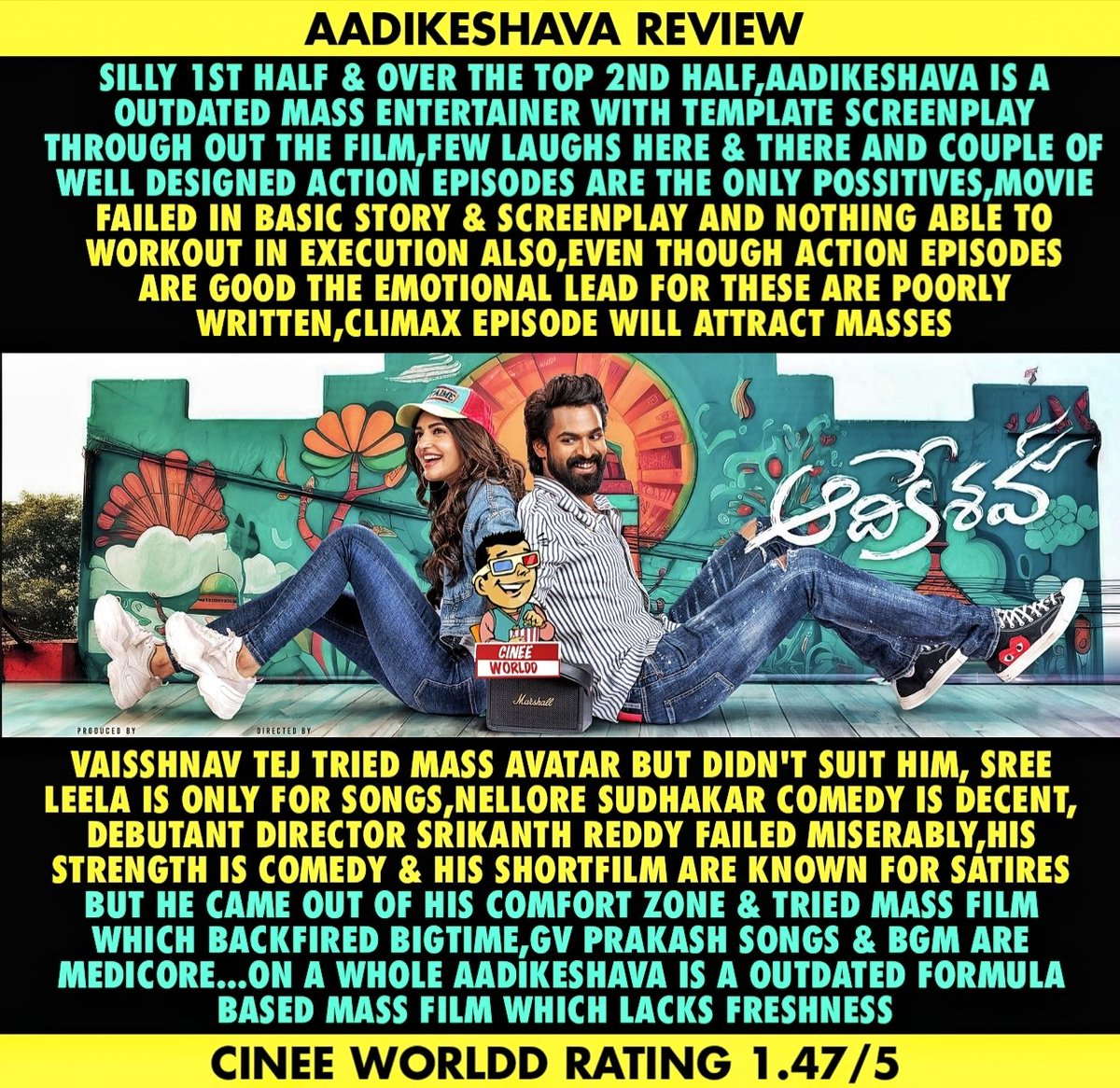 #AadiKeshava - Banam Kadhu Gunapam !!

#PanjaVaisshnavtej #SreeLeela #NagaVamshi #Cinee_WorlddReview #Cinee_Worldd