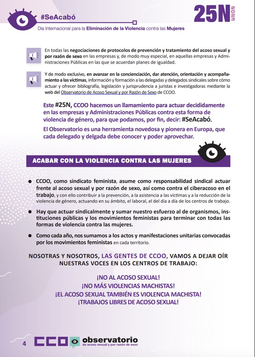 CCOO's tweet photo. #VamosAContarlo: Manifiesto de CCOO con motivo del 25 de Noviembre de 2023: Día Internacional de la Eliminación de la Violencia contra las Mujeres #25N https://t.co/8mT1jTVoSz 

https://t.co/x9Uwuqgatp https://t.co/jQzx860x7K