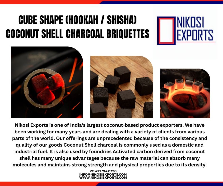ExportsNikosi's tweet photo. Cube-shaped coconut shell charcoal briquettes are a type of charcoal briquette that is made from compressed coconut shells. They produce very little ash
#nikosiexports
#charcoalbriquettes
#bbq
#coconutshell
#longburning
#highheat
#lowash
#ecofriendly
#sustainable
#cubecharcoal https://t.co/7IL9SmiFxa