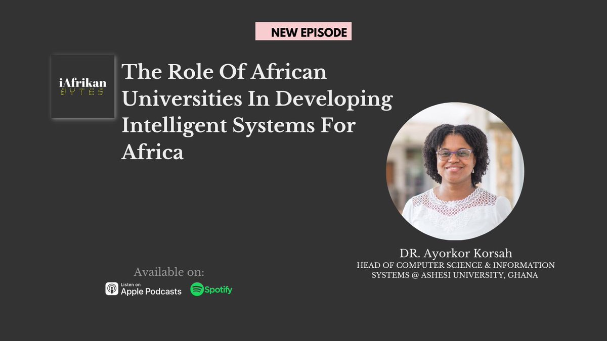 iAfrikan.com (@iafrikan) on Twitter photo Dr. Ayokor Korsah, Head of Computer Science & IS <a href="/Ashesi/">Ashesi University</a> a trailblazer in Ghana's AI and education landscape, shares insights on the country's AI maturation and the role of African universities in developing intelligent systems. 📹<a href="/DeepIndaba/">Deep Learning Indaba</a> watch on: youtu.be/Wq9o9Wq1x8M Dr. Ayokor Korsah, Head of Computer Science & IS <a href="/Ashesi/">Ashesi University</a> a trailblazer in Ghana's AI and education landscape, shares insights on the country's AI maturation and the role of African universities in developing intelligent systems. 📹<a href="/DeepIndaba/">Deep Learning Indaba</a> watch on: youtu.be/Wq9o9Wq1x8M