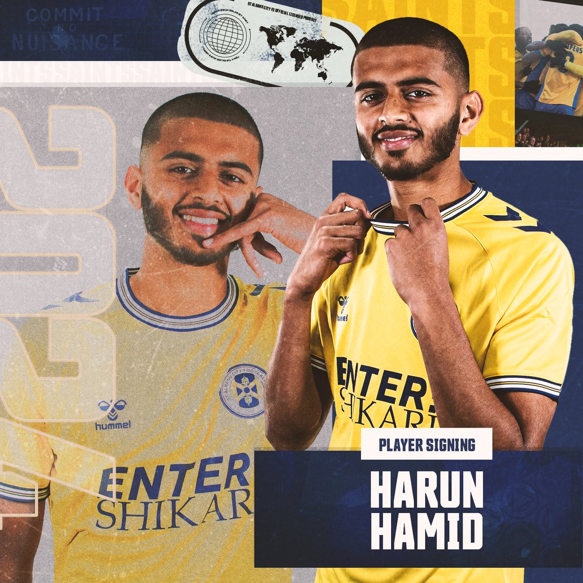 🤩 Welcome Harun 🤝 We're delighted to announce the signing of @TheRealPFF international Harun Hamid 💛 Harun has linked up with the squad and will be available for selection at tomorrow's fixture with Maidstone #SACFC 😇