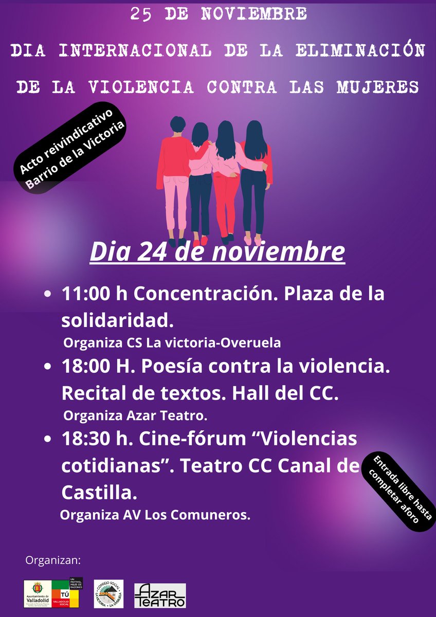 BDTVALLADOLID's tweet photo. El @BDTVALLADOLID celebrando el #25N  en el barrio de La Victoria... https://t.co/nfiZhjPOMs