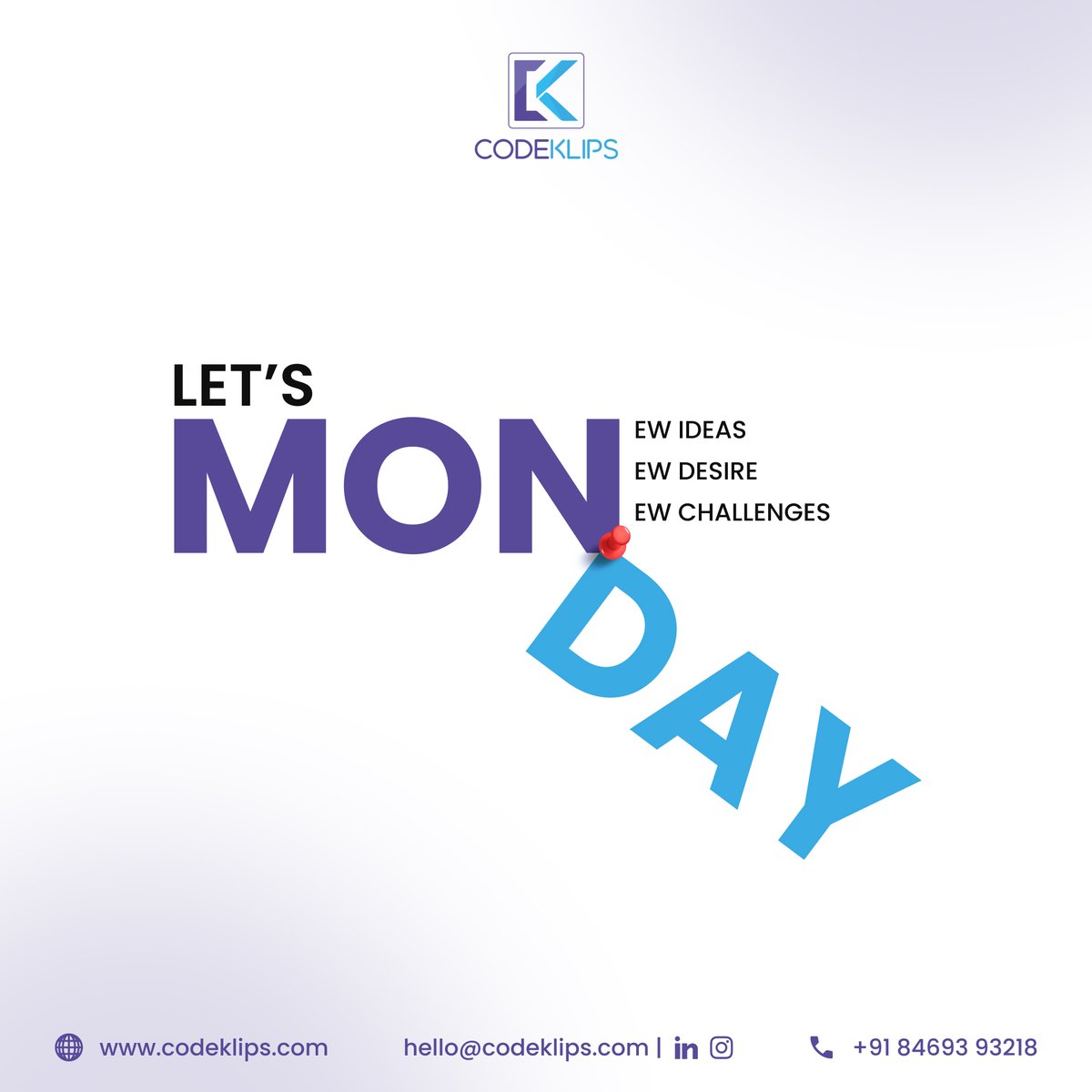 CodeKlips's tweet image. Monday Mood!!🚀

Monday are a chance to set new goals and make the most of your potential.

Let&apos;s conquer this week together!

#MondayMotivation #NewWeekNewGoals #Monday
#MondayMorning #MondayVibes
#MondayBlues #MondayMotivation
#MondayMood #NewWeek
#StartOfTheWeek