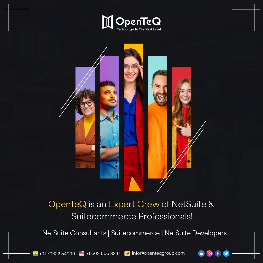 openteq_'s tweet image. 🚀 Elevate your business with OpenTeQ - Your Trusted Crew of NetSuite & SuiteCommerce Professionals!
💻✨ Ready to transform your NetSuite experience? Partner with OpenTeQ - where expertise meets innovation!
🚀🔧 #OpenTeQ #NetSuiteExperts #SuiteCommerce #BusinessTransformation