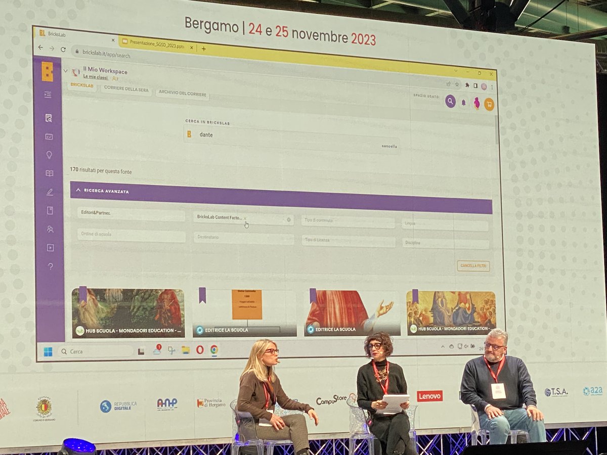 Agli #StatiGeneraliScuolaDigitale <a href="/RobertoCastaldo/">Roberto Castaldo</a> presenta la piattaforma Brickslab, tra gli altri raccoglie i contenuti già prodotti dai docenti, crea comunity, permette attività di gruppo trasversali e multidisciplinari brickslab.it