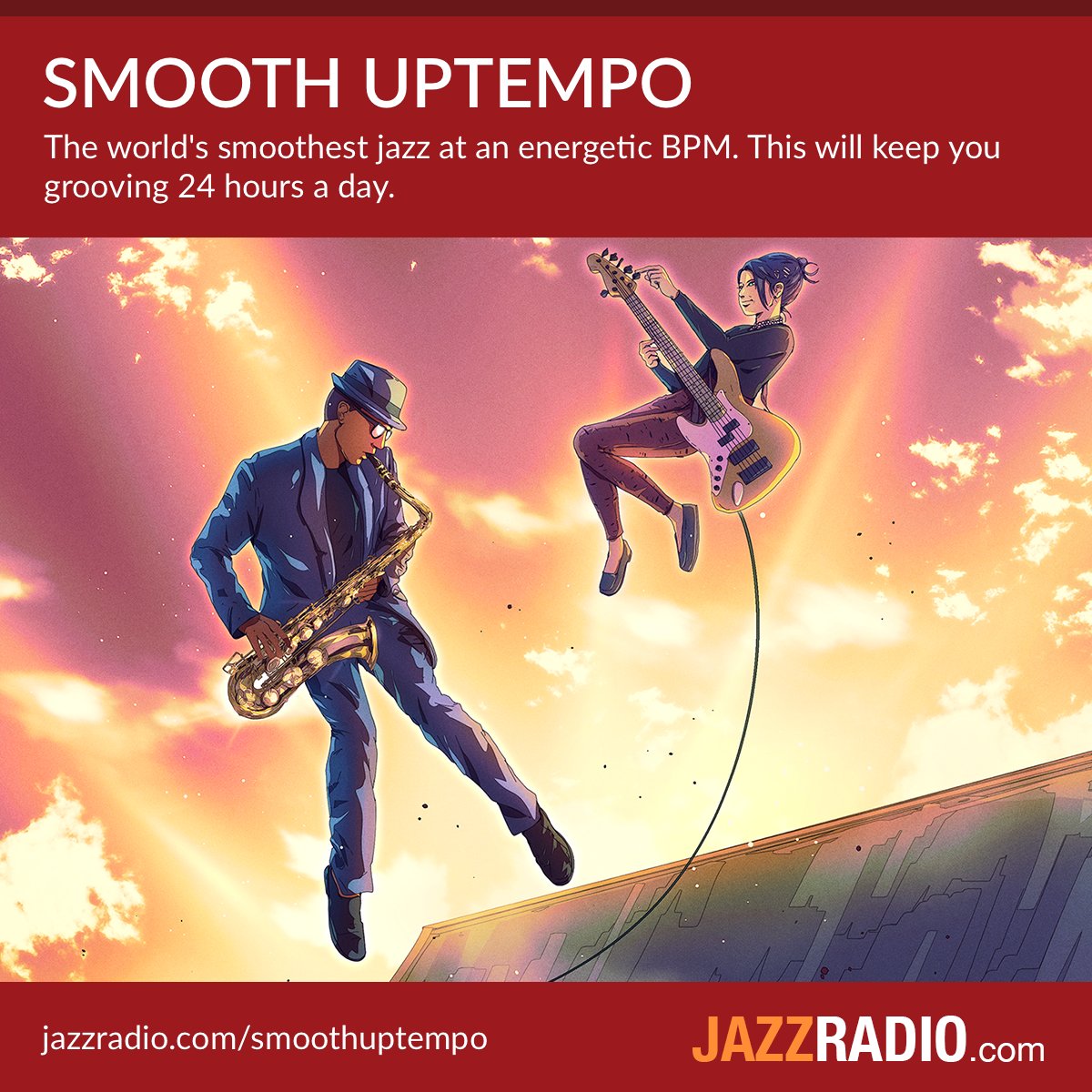 #SmoothUptempo – get into that fabulous #FridayFeeling with a dose of Smooth Uptempo vibes! Let the energetic & smooth rhythms groove your way through the weekend:
JAZZRADIO.com/smoothuptempo

•

#SmoothJazz #SmoothUptempoJazz #WeekendVibes #InternetRadio #JazzMusic #JazzRadio #Jazz