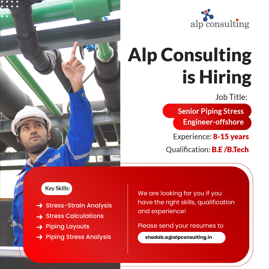 Alp_Corporate's tweet photo. If you match the criteria and are willing to apply, please share your resume to shadab.a@alpconsulting.in
Apply today or share this post with your network.
#Hiring #HiringNow #ProcessEngineer #InstrumentationEngineer #Piping #Oil #Gas #LeadEngineer #Engineers #jobsearch https://t.co/t0Lk9IEIAL
