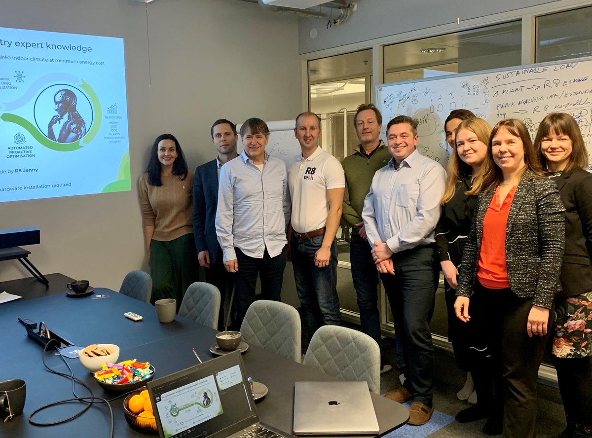 MAsserson's tweet photo. Thrilled to meet good partners &amp; witness impact of #NorwayGrants in the Estonian #GreenICT programme! Cutting-edge collaboration and #innovation, including AI for sustainable buildings, CO2-negative cement, advancements in health data, and cybersecurity solutions for SMEs. 🍀💻📈 https://t.co/Dcr580fxIr