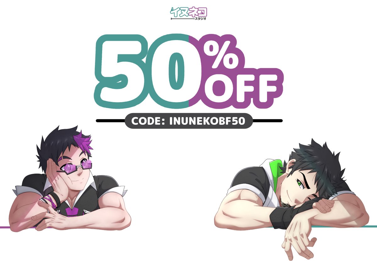 IT'S BLACK FRIDAY! 🛒✨ We are giving 50% OFF discount to all products on InuNeko Studio's Gumroad store, limited to 50 codes only for this weekend! Don't miss the chance! Go visit our Gumroad store 🐶🐱