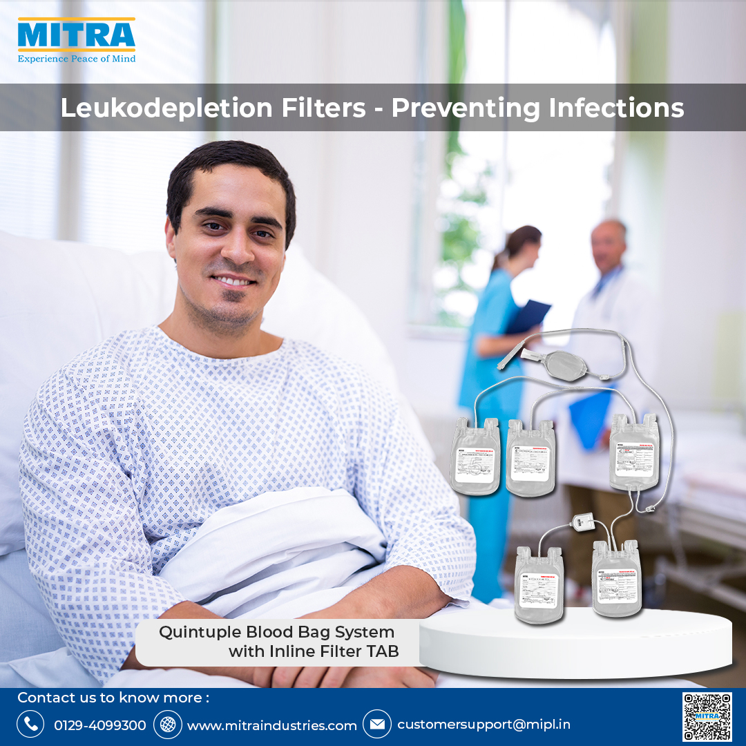 MitraIndustries's tweet photo. Leukodepleted Blood is crucial for vulnerable individuals with weakened immune systems, such as the patient undergoing organ transplant or chemotherapy, as it prevents infections such as CMV. https://t.co/NEYx8Zn1aj