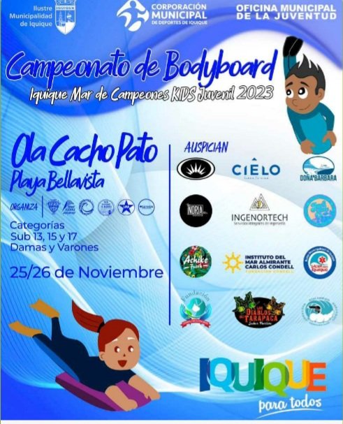 Fundacion_EPA's tweet photo. Amigos, todos invitados a ser parte del campeonato de Bodyboard en playa bellavista sector el morro Iquique, estaremos participando con nuestra campaña 
¡QUE NO TE DÉ LATA AYUDAR! https://t.co/LMapyOJCIB