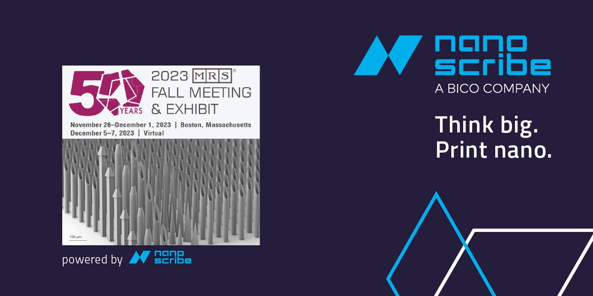 NanoscribeGmbH's tweet photo. Join us at booth 912 @Materials_MRS Fall Meeting &amp; Exhibit in Boston! 🌐Explore our #3Dbioprinter, Quantum X bio, with experts @EngelJona &amp; Dr. Remmi Baker. Discover live cell &amp; in-chip printing. Discuss your projects &amp; ideas. Don't miss out!🔬#MRSFall
 https://t.co/4epnip6AFO https://t.co/y7jdJ6fMUg