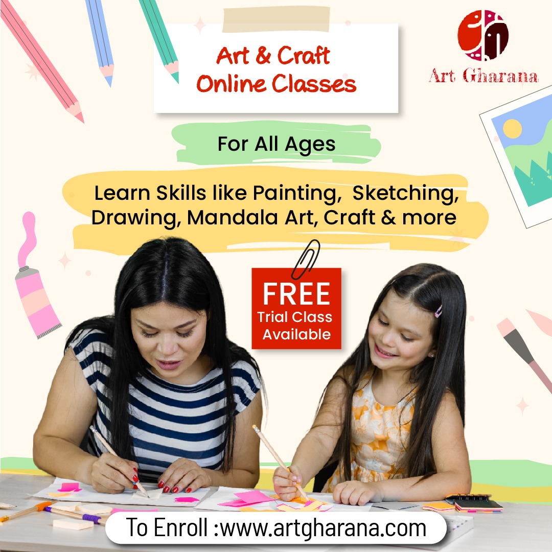 Book your free trial class today @artgharana⤵️ Visit :- 🌐artgharana.com #art #artclasses #artonline #artlessons #onlineartclasses #onlineraftclasses #onlinepaintingclasses #doodling #mandalaart #classesforkids #classesforadults #hobby #hobbyclasses #artgharana