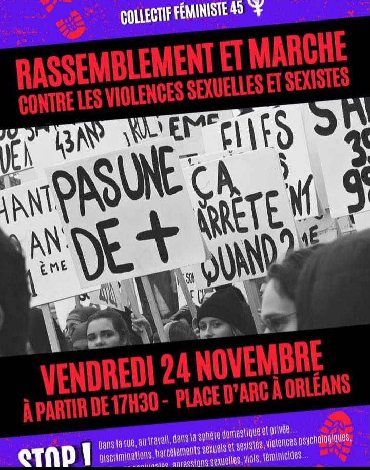 OST_Orleans's tweet photo. Rendez-vous à 17h30 devant Place d’Arc pour une manifestation contre les violences sexistes et sexuelle ! L’OST sera présente 🏳️‍⚧️ https://t.co/JgqeakBC1X