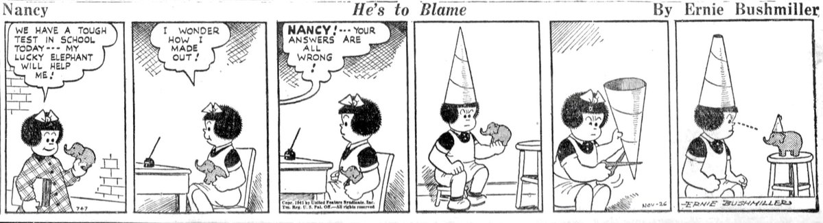 Nancy Comics by Ernie Bushmiller (@johnnycallicutt) on Twitter photo NANCY By Ernie Bushmiller 11-26-41 NANCY By Ernie Bushmiller 11-26-41