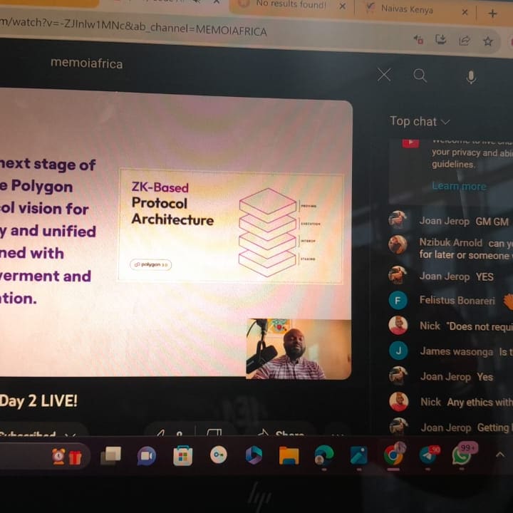 🎙️ @0xPolygonLabs workshop! Our speaker, Tony is speaking on polygon network ! 

Don't miss the insights! 🚀

Live now : youtube.com/live/-ZJInlw1M…

 #codeafrica
#2023conference
#afrivandevelopers