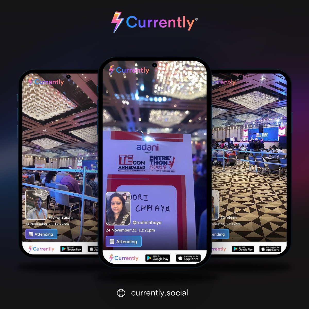 Currently_club's tweet photo. Explore activities of TIE CON event on Currently today. You can also find people at your nearest event on Currently.✨

#tiecon #tiecon2023 #currentevent #connectwithfriends #sharethemoment #currently #stayconnected #trending https://t.co/AeO7rOQISD